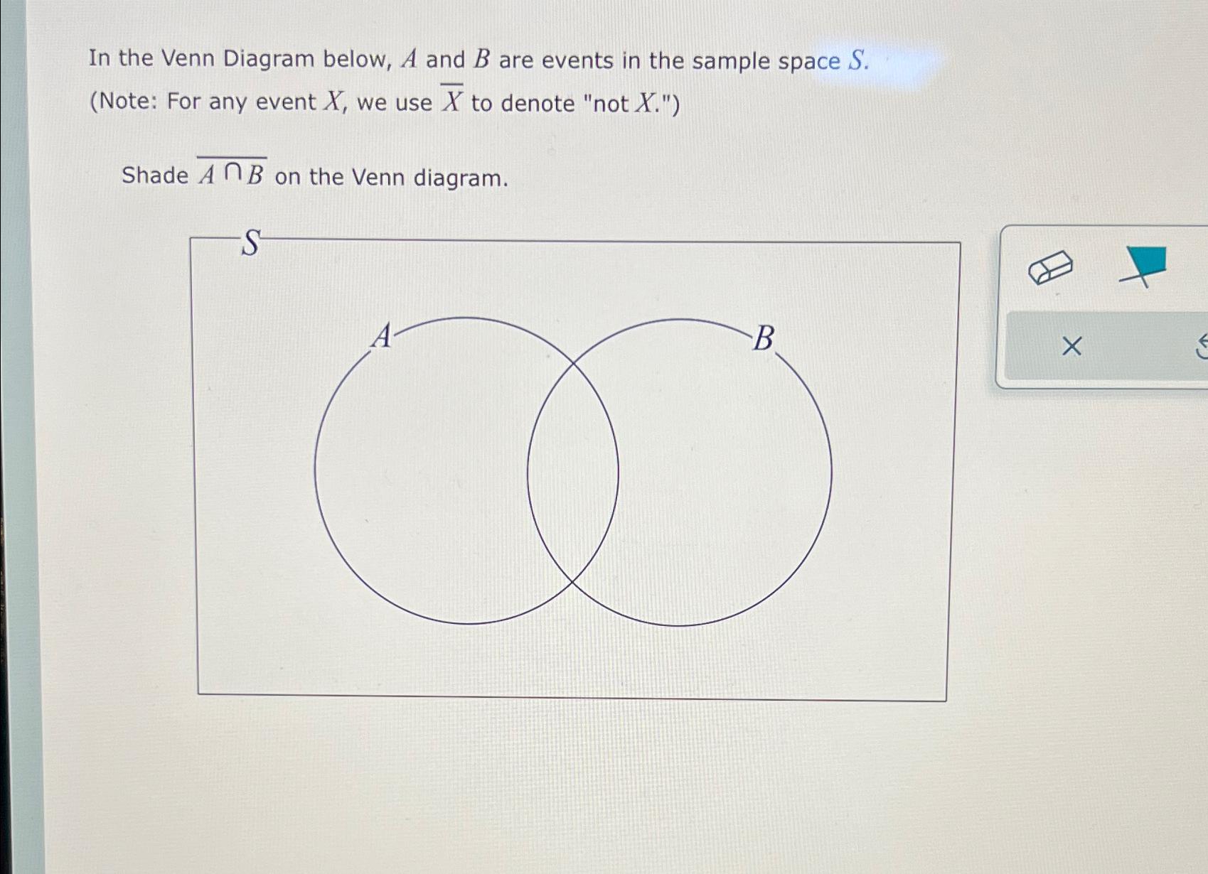 Solved In the Venn Diagram below, A and B ﻿are events in the | Chegg.com