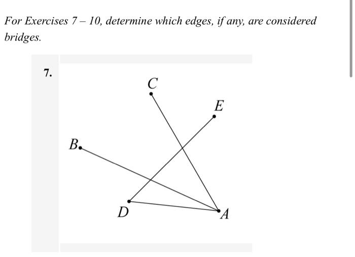 Solved For Exercises 7 – 10, determine which edges, if any, | Chegg.com