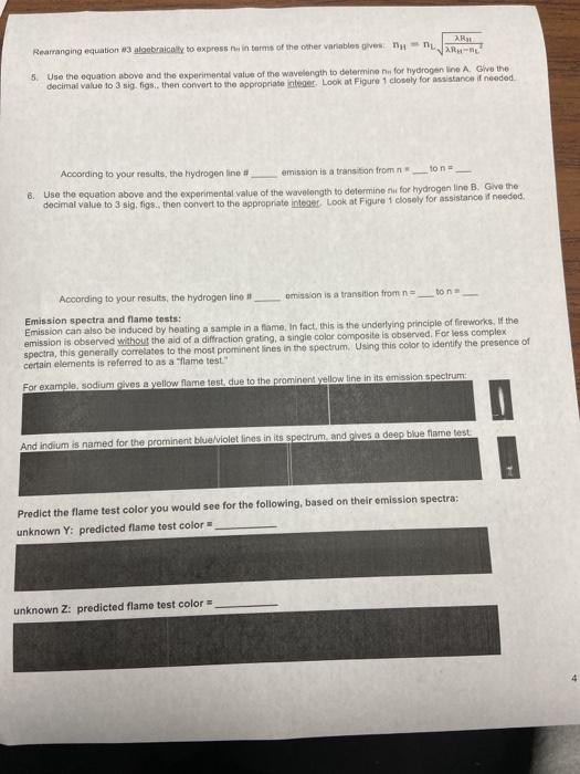 Solved ATOMIC EMISSION SPECTRA OBJECTIVES 1. To measure the | Chegg.com