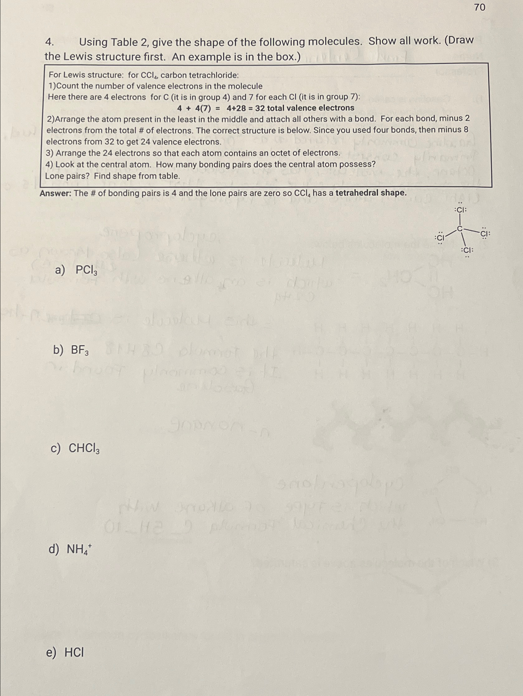 Solved 704. ﻿Using Table 2, ﻿give the shape of the following | Chegg.com