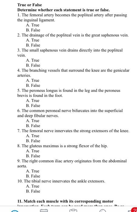 True or False Determine whether each statement is | Chegg.com