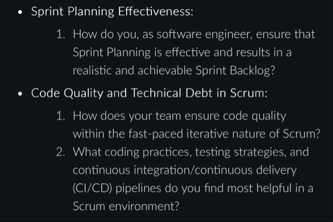 Solved Sprint Planning Effectiveness:How do you, as software | Chegg.com