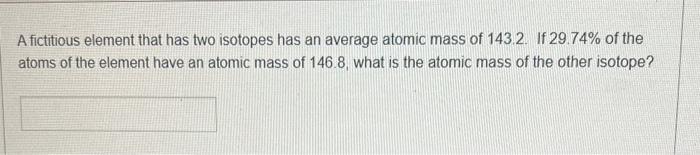 how to find the atomic mass of an element with two isotopes