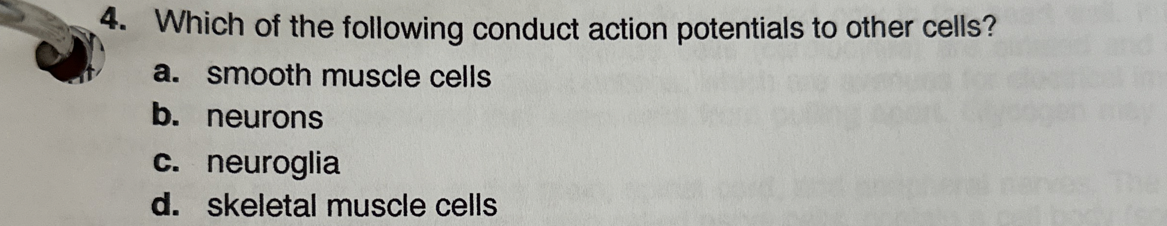 Solved Which of the following conduct action potentials to | Chegg.com