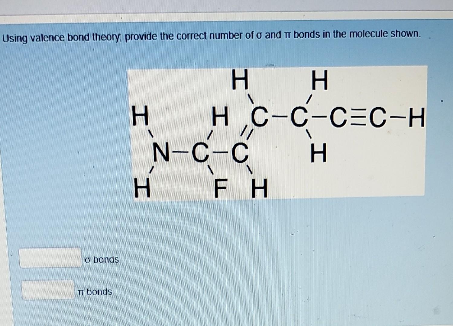 Solved Using valence bond theory, provide the correct number | Chegg.com