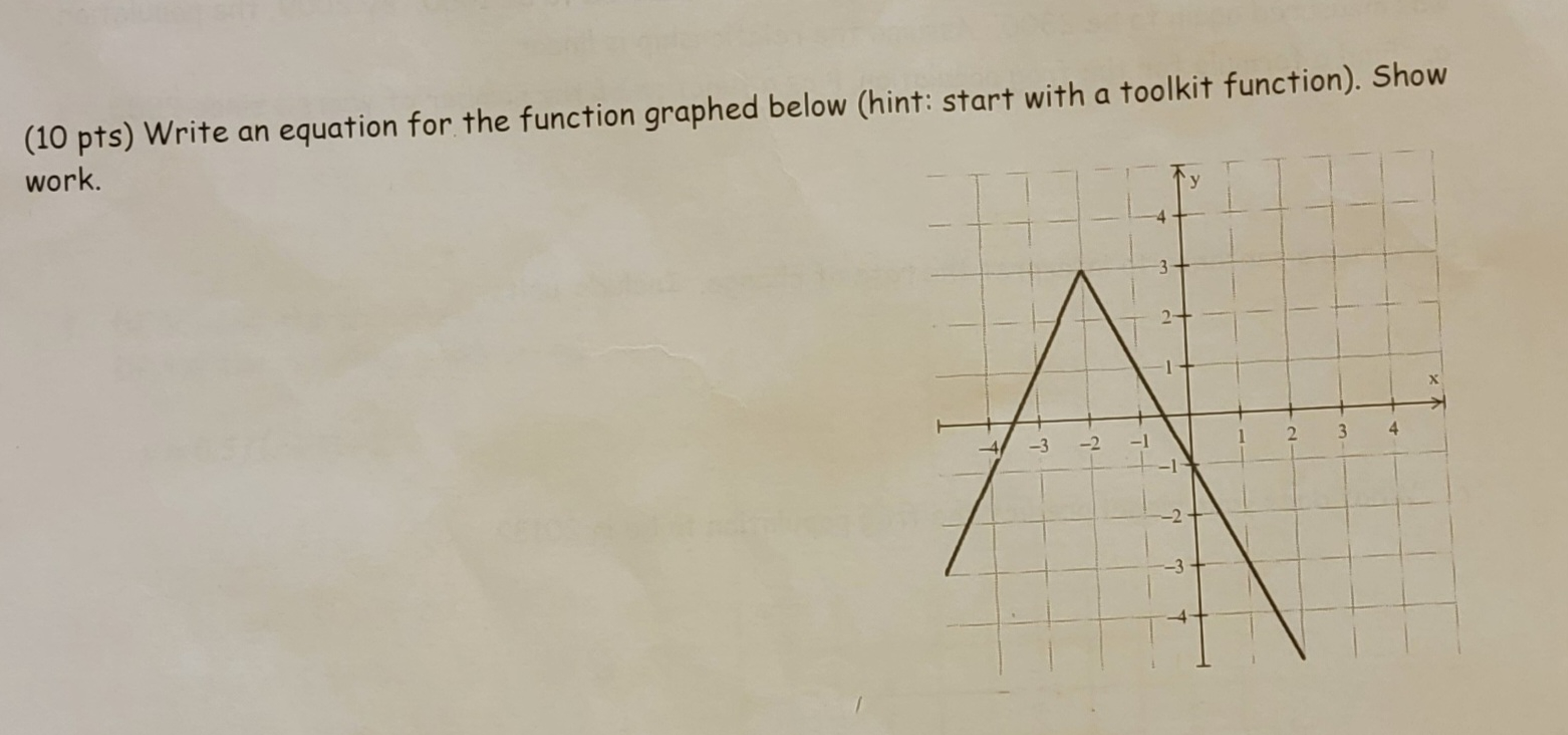Solved (10 pts) Write an equation for the function graphed | Chegg.com