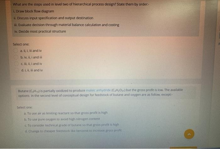 Solved What are the steps used in level two of hierarchical | Chegg.com