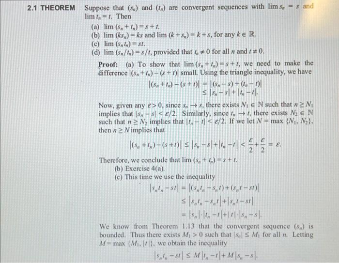 Solved Introduction To Analysis ISolve #1(a)-(b). If | Chegg.com