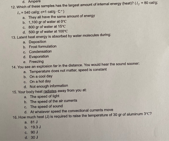 Solved D Ampere 12 Which Of These Samples Has The Large Chegg Com