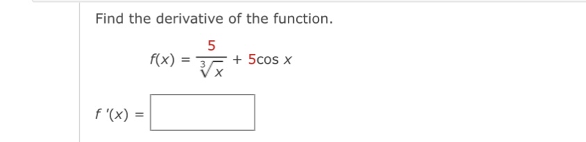 Solved Please help!Find the derivative of the | Chegg.com