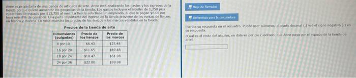 tiends preque tukere aumentar tas g angreas de la tienda, Los gastos indwen el alquiler de 1,250 pies 4i respestati. arte?