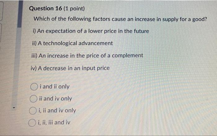 Solved Question 13 (1 point) Which of the following | Chegg.com