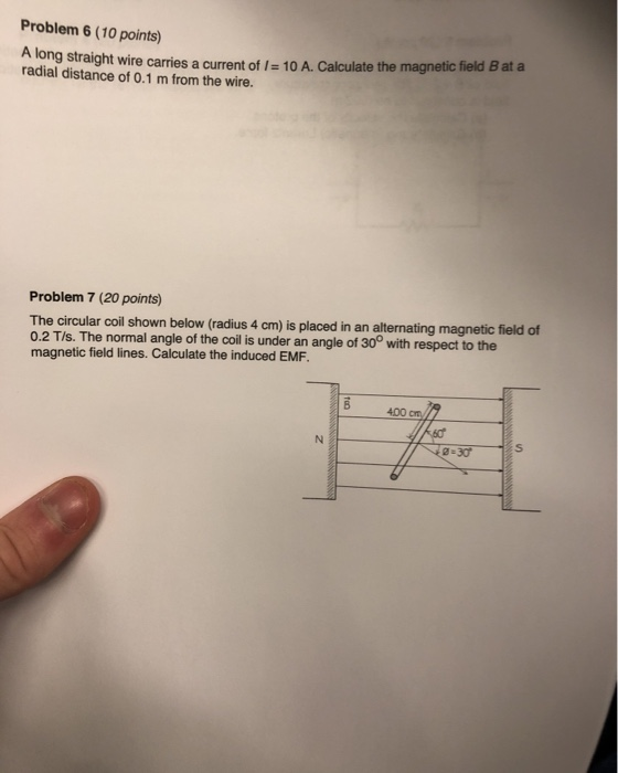 Solved Problem 6 (10 points) long straight wire carries a | Chegg.com