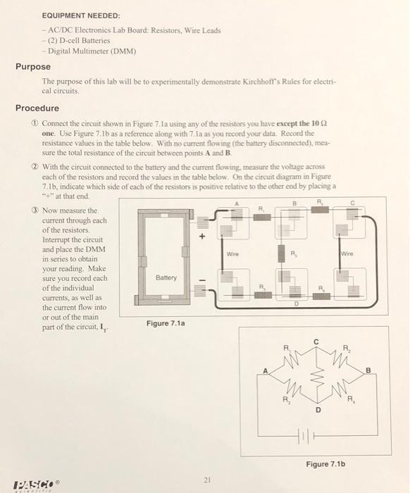 Solved EQUIPMENT NEEDED - AC/DC Electronics Lab Board: | Chegg.com