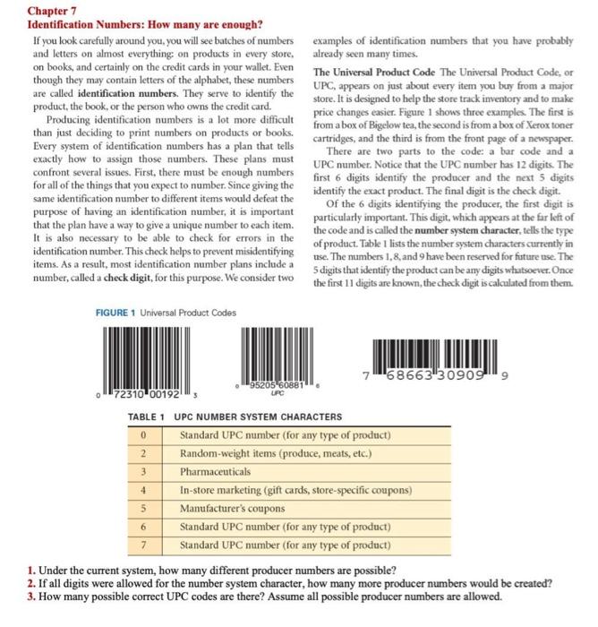 Solved Chapter 7 Identification Numbers: How many are | Chegg.com