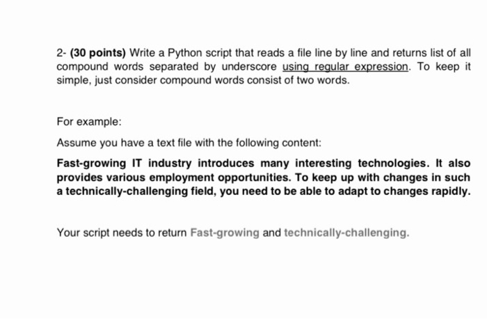 Solved 2- (30 points) Write a Python script that reads a | Chegg.com