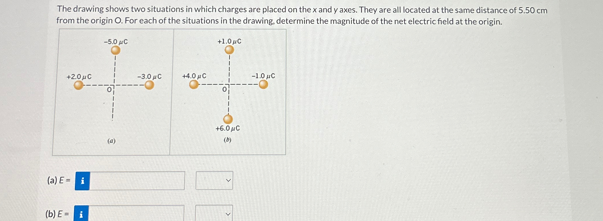Solved The drawing shows two situations in which charges are | Chegg.com