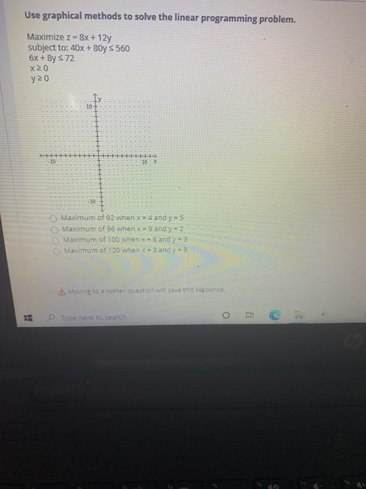Solved use graphical methods to solve the linear programming | Chegg.com