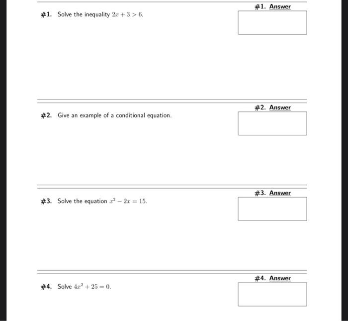 Solved #1. Answer #1. Solve the inequality 2.1 +3 > 6. #2. | Chegg.com