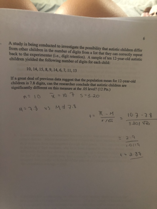 Solved 6. A study is being conducted to investigate the | Chegg.com