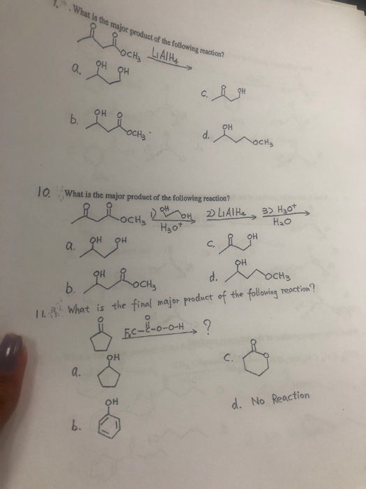 Solved What is the major product of the following reaction? | Chegg.com