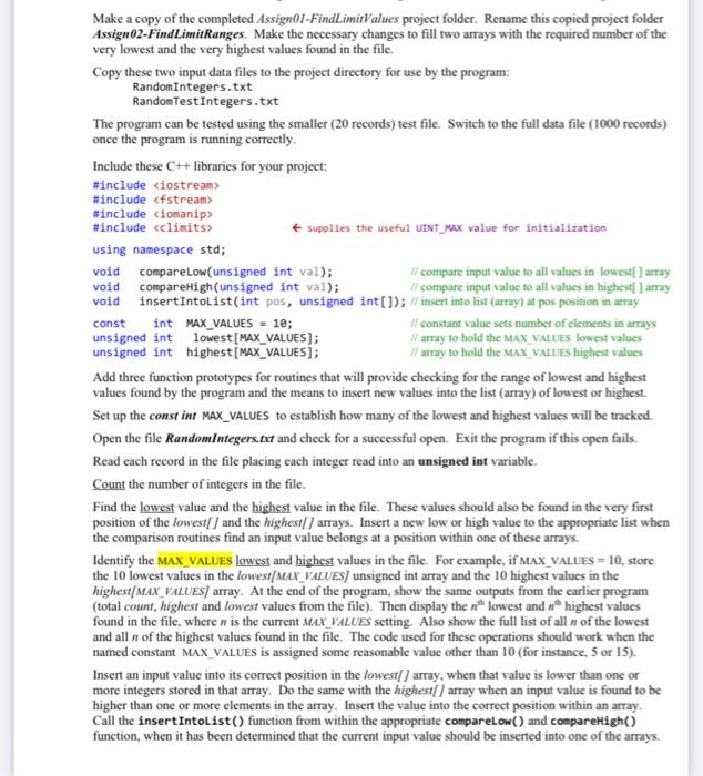 Make a copy of the completed Assign01- | Chegg.com