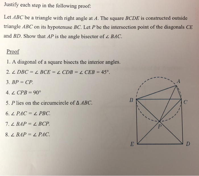 Solved Justify each step in the following proof Let ABC be