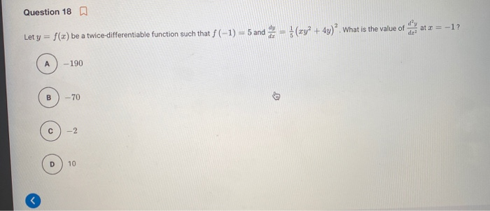 Solved Question 180 Let Y F X Be A Twice Differentiable Chegg Com