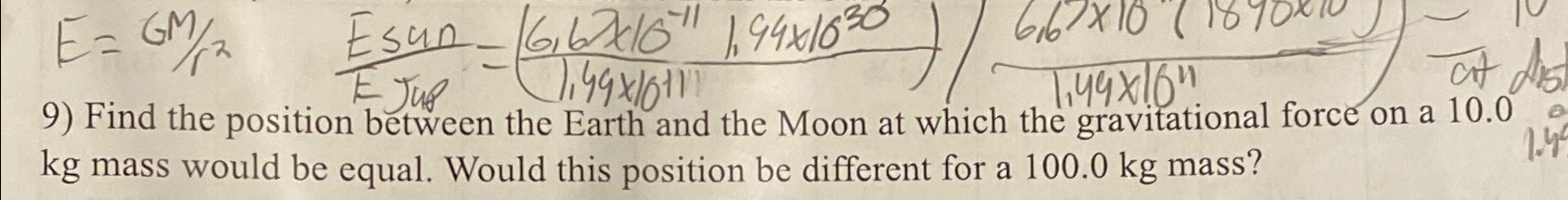 Solved Find the position between the Earth and the Moon at | Chegg.com