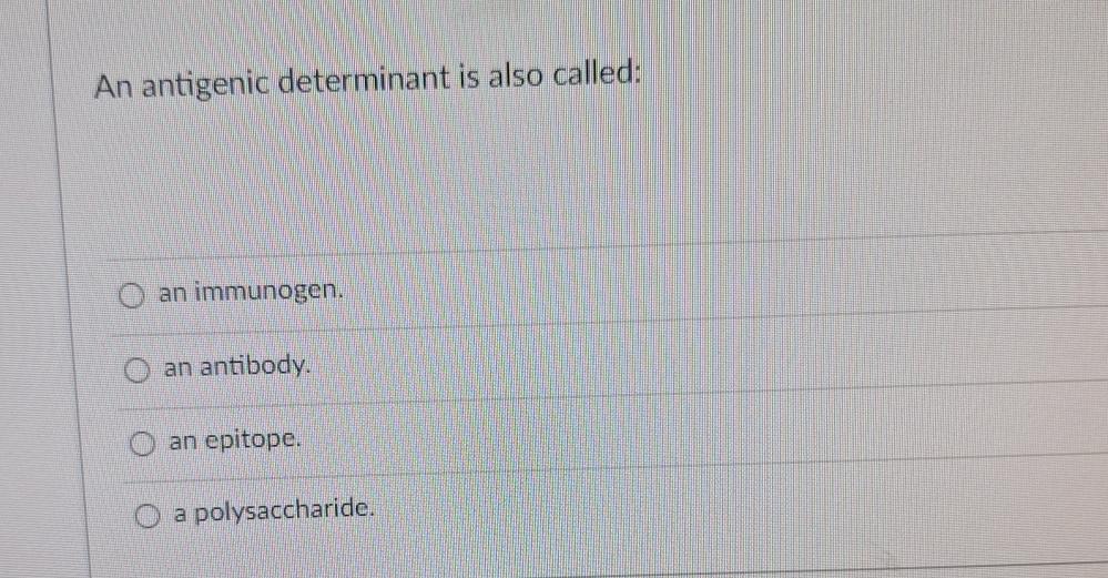 Solved An antigenic determinant is also calledan