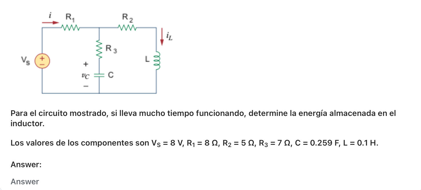 Solved Para el circuito mostrado, si lleva mucho tiempo | Chegg.com