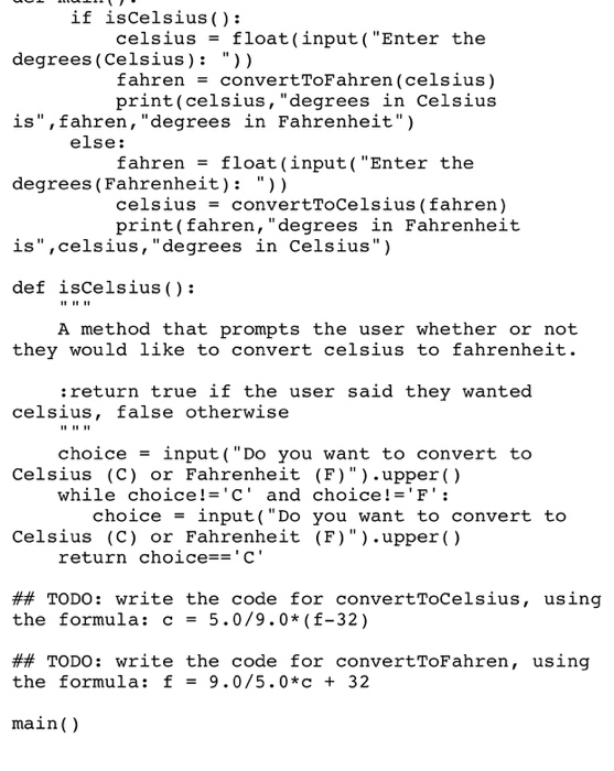 Solved TASK: When the code is complete it should run with | Chegg.com