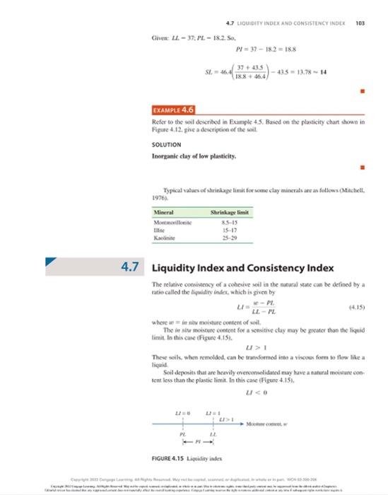 Solved Results from liquid and plastic limit tests conducted | Chegg.com