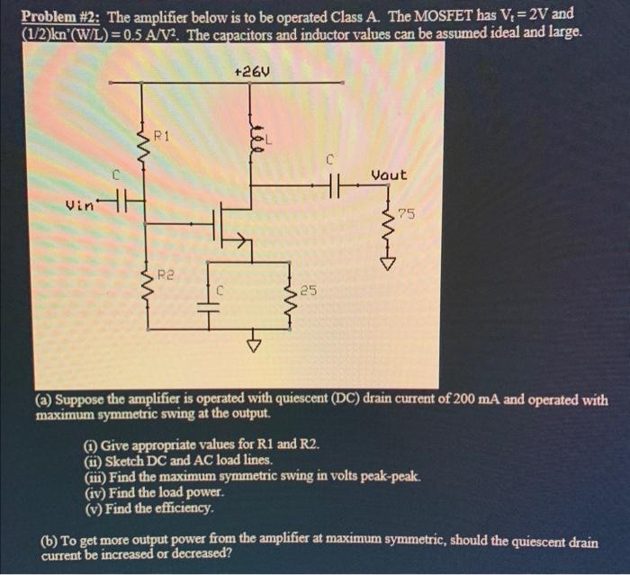 Solved Problem \#2: The amplifier below is to be operated | Chegg.com