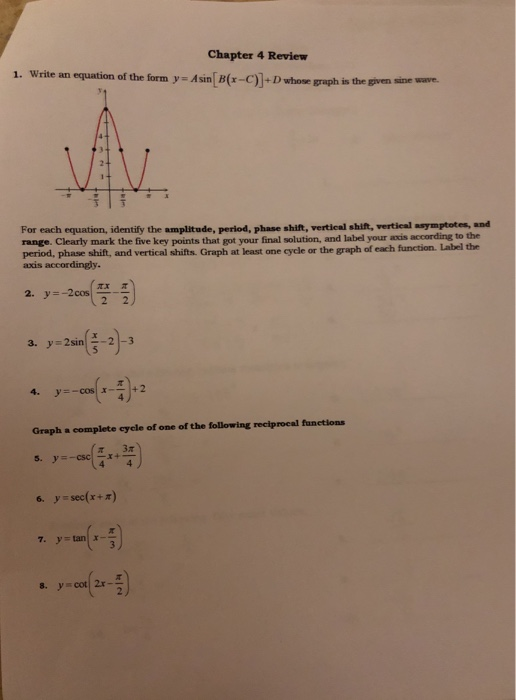 Solved Chapter 4 Review 1. Write an equation of the form y - | Chegg.com