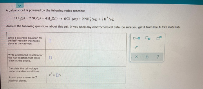 A Galvanic Cell Is Powered The Following Redox Chegg 