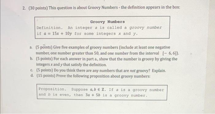 Solved 2. (30 points) This question is about Groovy Numbers | Chegg.com