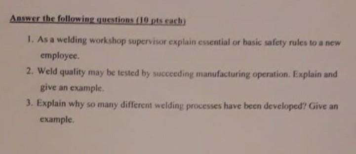 Answer The Following Questions 10 Pts Each 1 As A Chegg Com