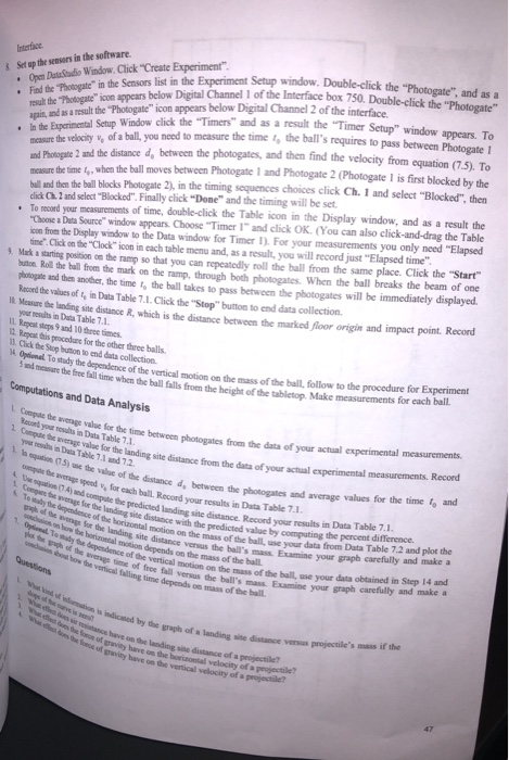 Student's name Section Date Data Table 7.1. Data and | Chegg.com