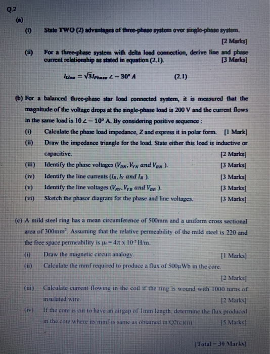 Solved Q.1 0 State TWO (2) components of a basic electrical | Chegg.com