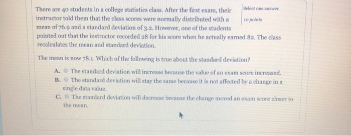 Solved Select One Answer There Are 40 Students In A College | Chegg.com