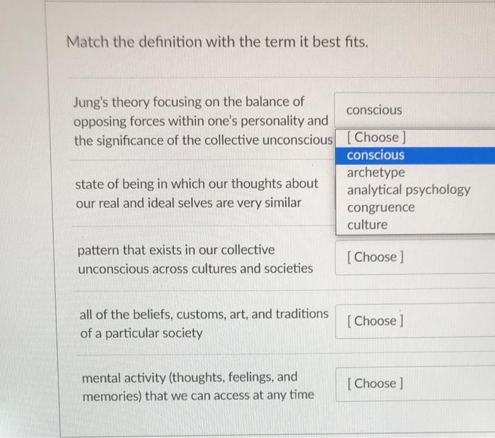 Solved Match the definition with the term it best | Chegg.com