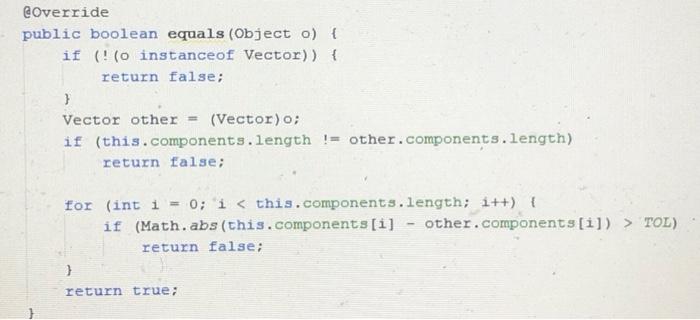 Solved 5. public Vector add(Vector other) returns a copy of | Chegg.com