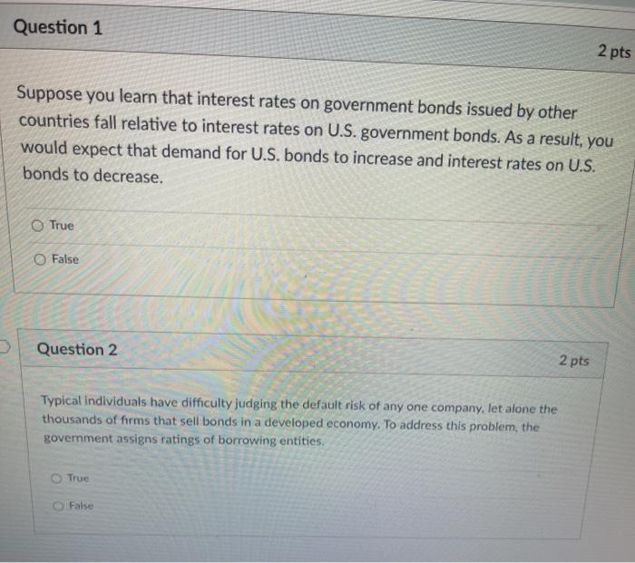 Solved Question 1 2 pts Suppose you learn that interest | Chegg.com