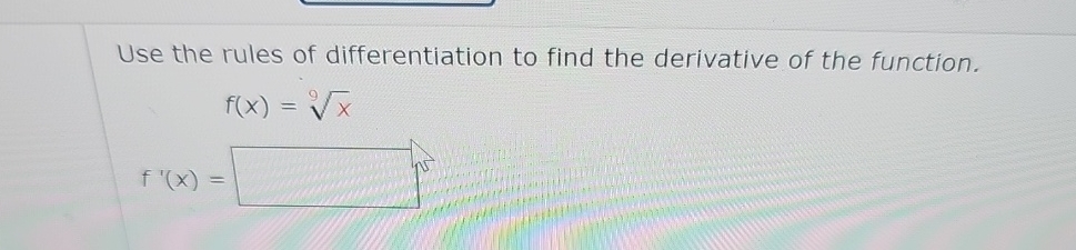 Solved Use the rules of differentiation to find the | Chegg.com