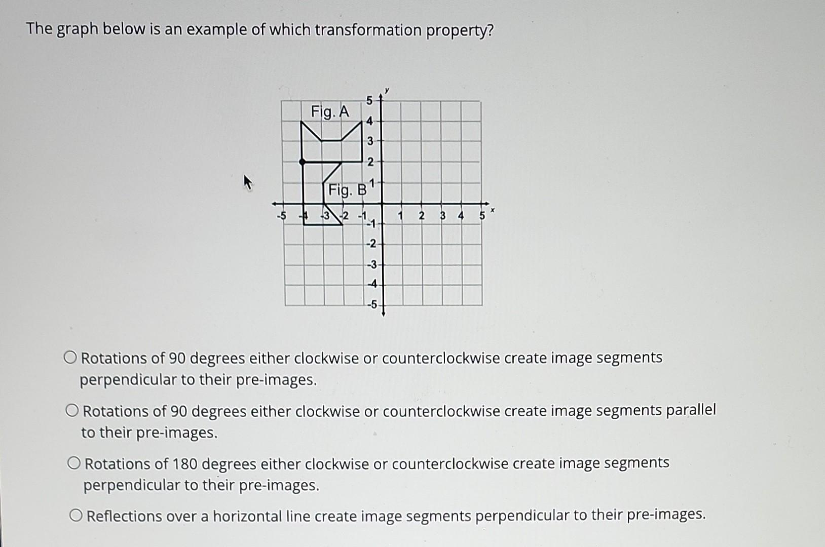Solved The graph below is an example of which transformation | Chegg.com