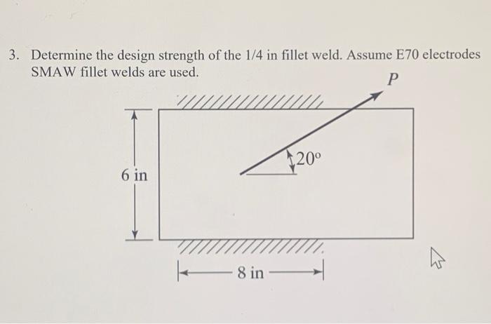 Solved Determine the design strength of the 1/4 in fillet | Chegg.com