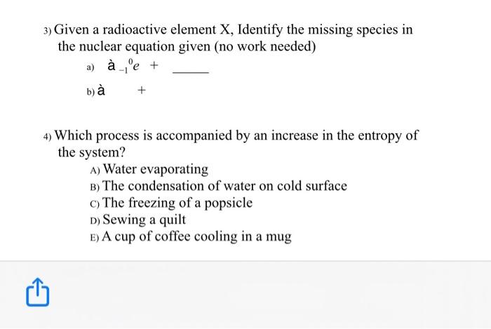 Solved 3 Given A Radioactive Element X Identify The Mis Chegg Com