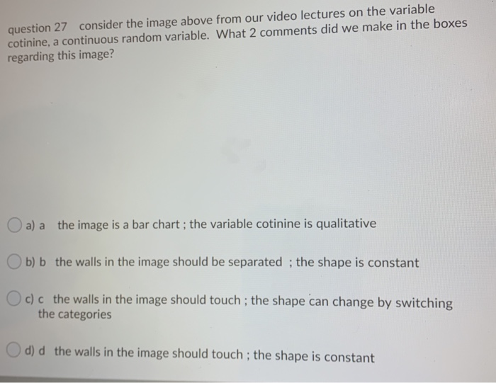 Solved question 27 consider the image above from our video | Chegg.com