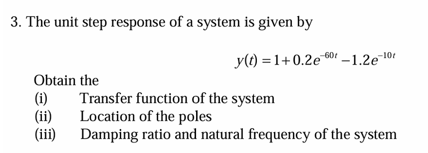 Solved The unit step response of a system is given | Chegg.com